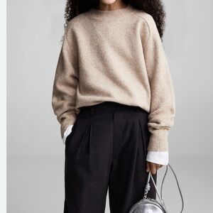 Mango Soft Beige Crew Neck Sweater